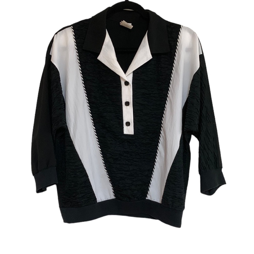 vintage 80’s black and white top